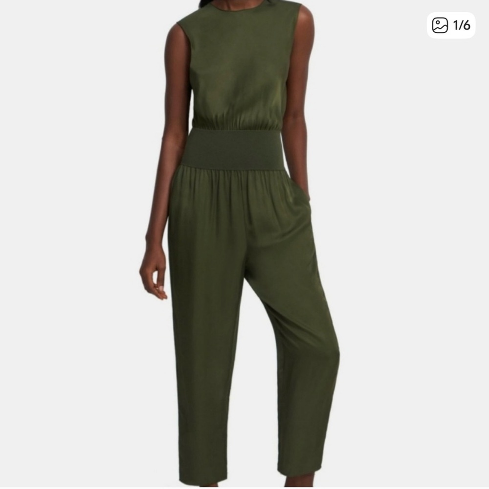 Theory Green Sleeveless Jumpsuit